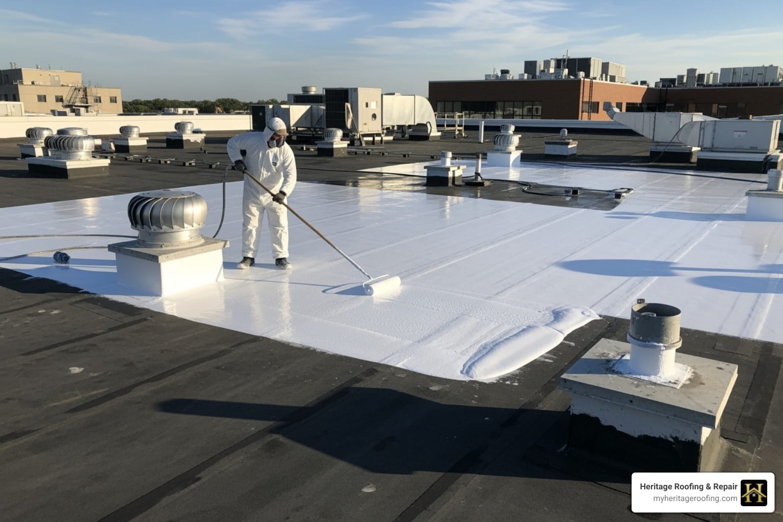 Commercial roof coating