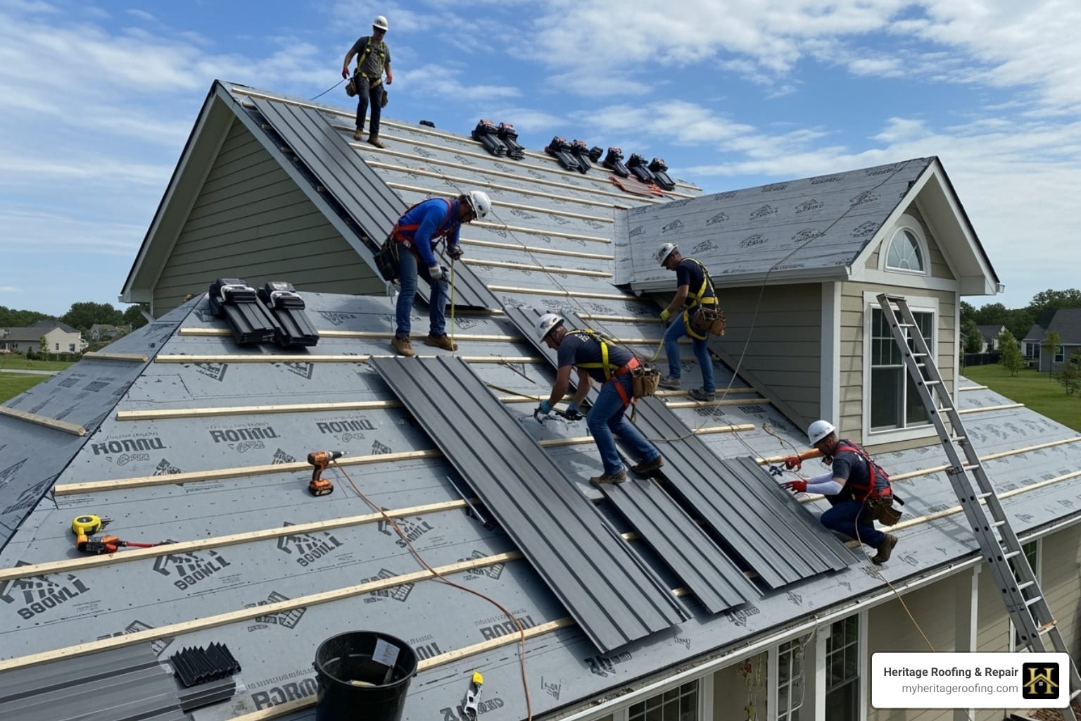 metal roof installation