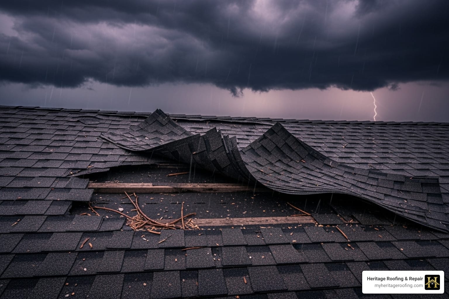 wind damage roof